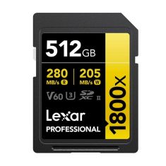 Lexar | 512GB | Professional 1800x SDXC UHS-II Card | Gold Series