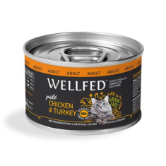 Pet Interest | Wellfed Adult Chicken and Turkey With Salmon Oil and Taurinr Can | 200g x 4 Pcs