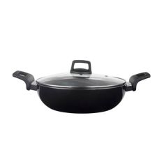 Borosil | Granito Nonstick Induction Base Kadai With Lid | 24 cm