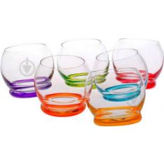 Bohemia Cristal | Crazy | Set Of 6 | Multicolored Glass| 390ml