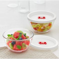 Borosil | Mixing Bowls With Plastic Lid  0.5 Ltr |  Set Of 2 